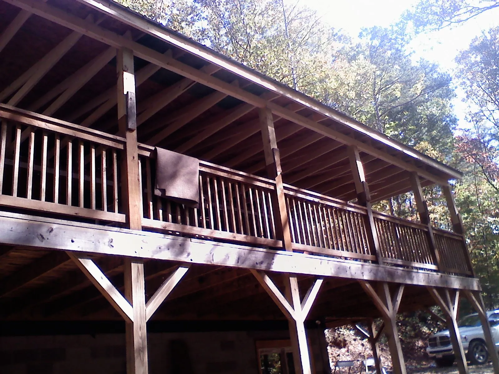Timber framing under a new elevated porch and deck — Roof Leak Repair in Blackstock by Roofing Brothers
